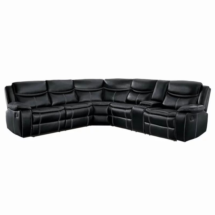 Sofas & Sectionals * | Lexicon Home Arden 3-Pieces Sectional Set, Black