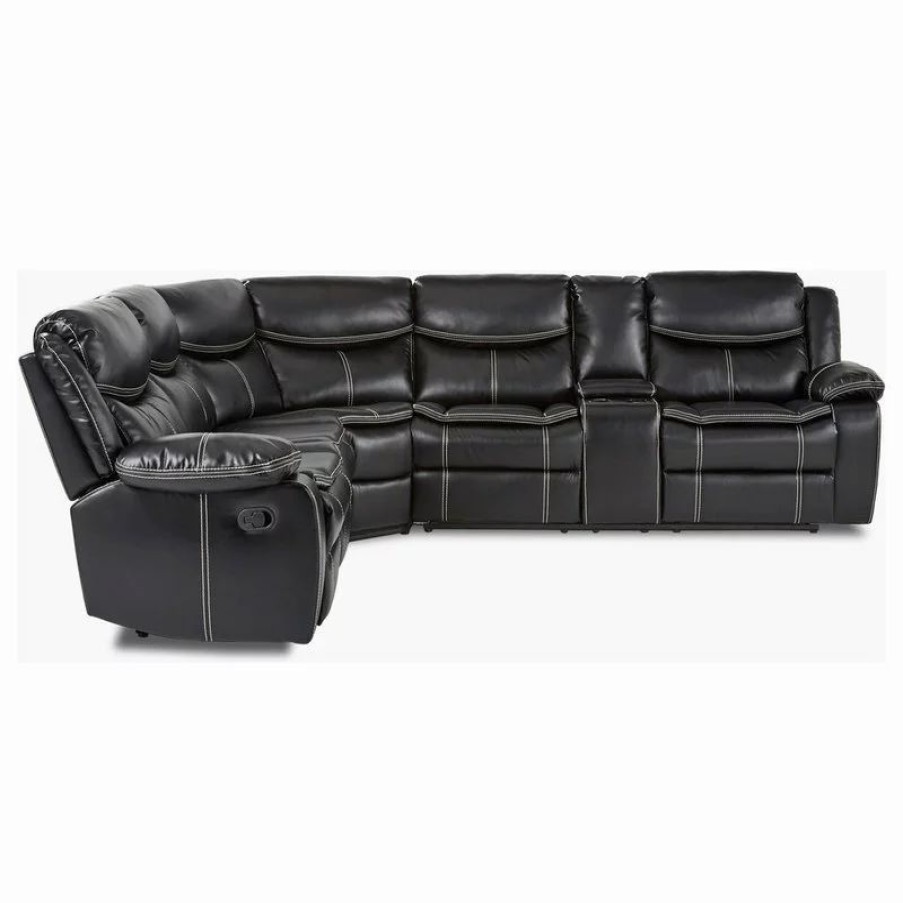 Sofas & Sectionals * | Lexicon Home Arden 3-Pieces Sectional Set, Black