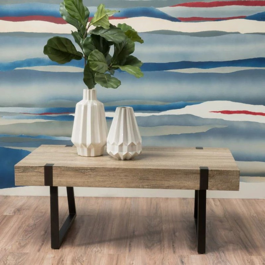 Coffee & Accent Tables * | Gdfstudio Gdf Studio Genwa Canyon Coffee Table, Canyon Gray
