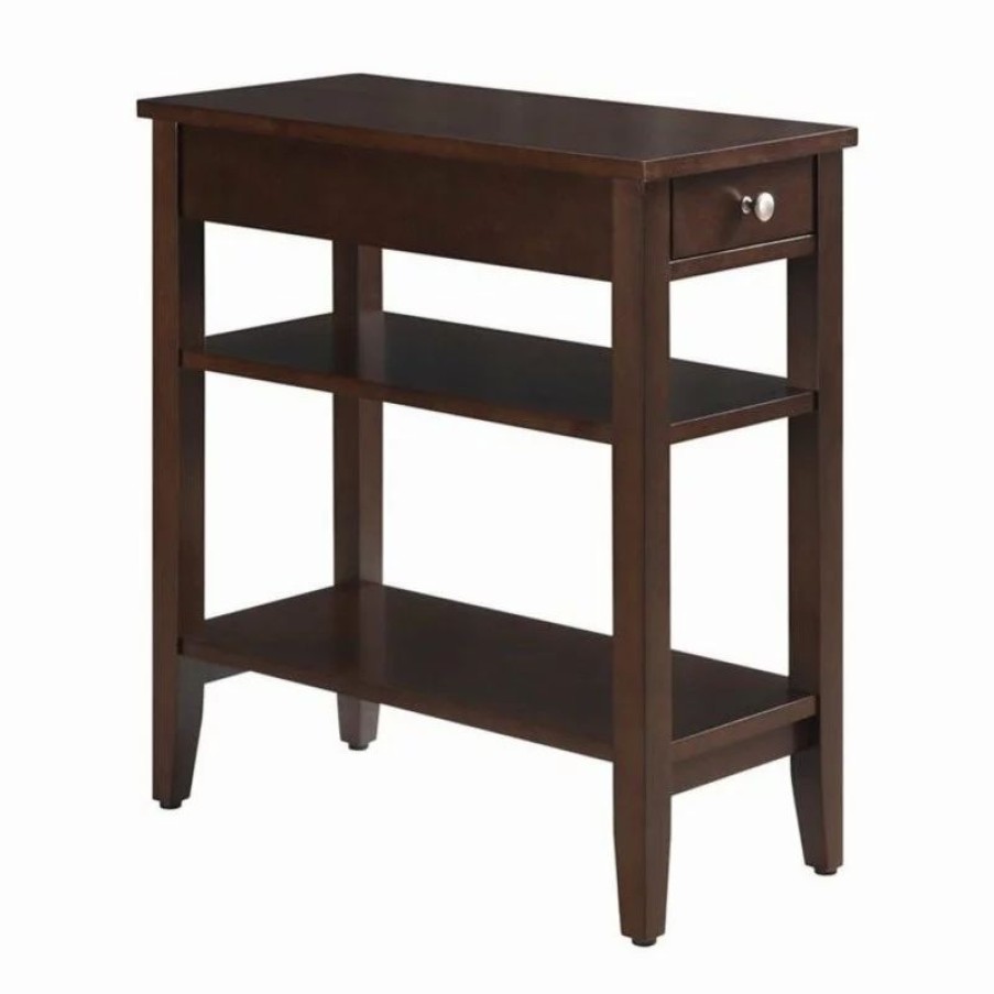 Coffee & Accent Tables * | Convenience Concepts American Heritage 3 Tier End Table In Espresso Wood Finish