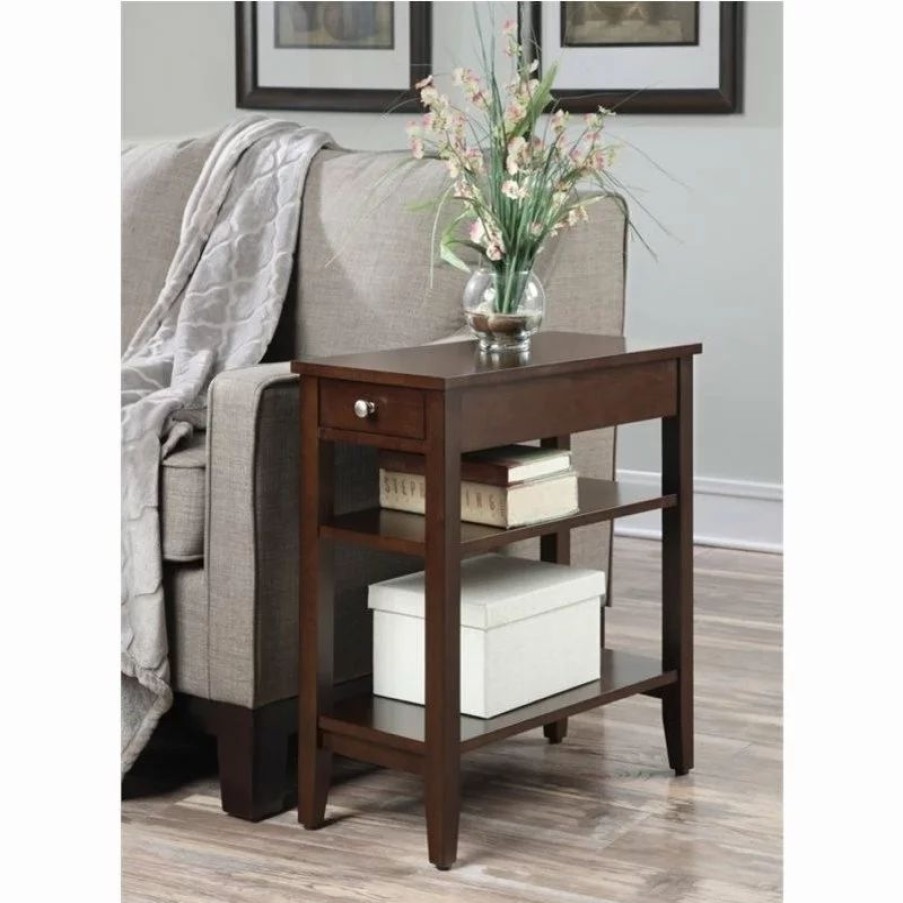 Coffee & Accent Tables * | Convenience Concepts American Heritage 3 Tier End Table In Espresso Wood Finish