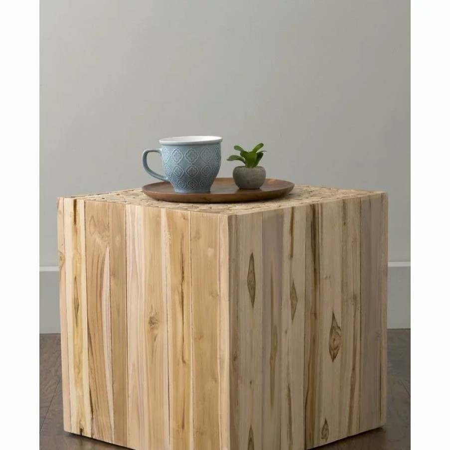 Coffee & Accent Tables * | East At Main'S Merrill Brown Teakwood Square Accent Table