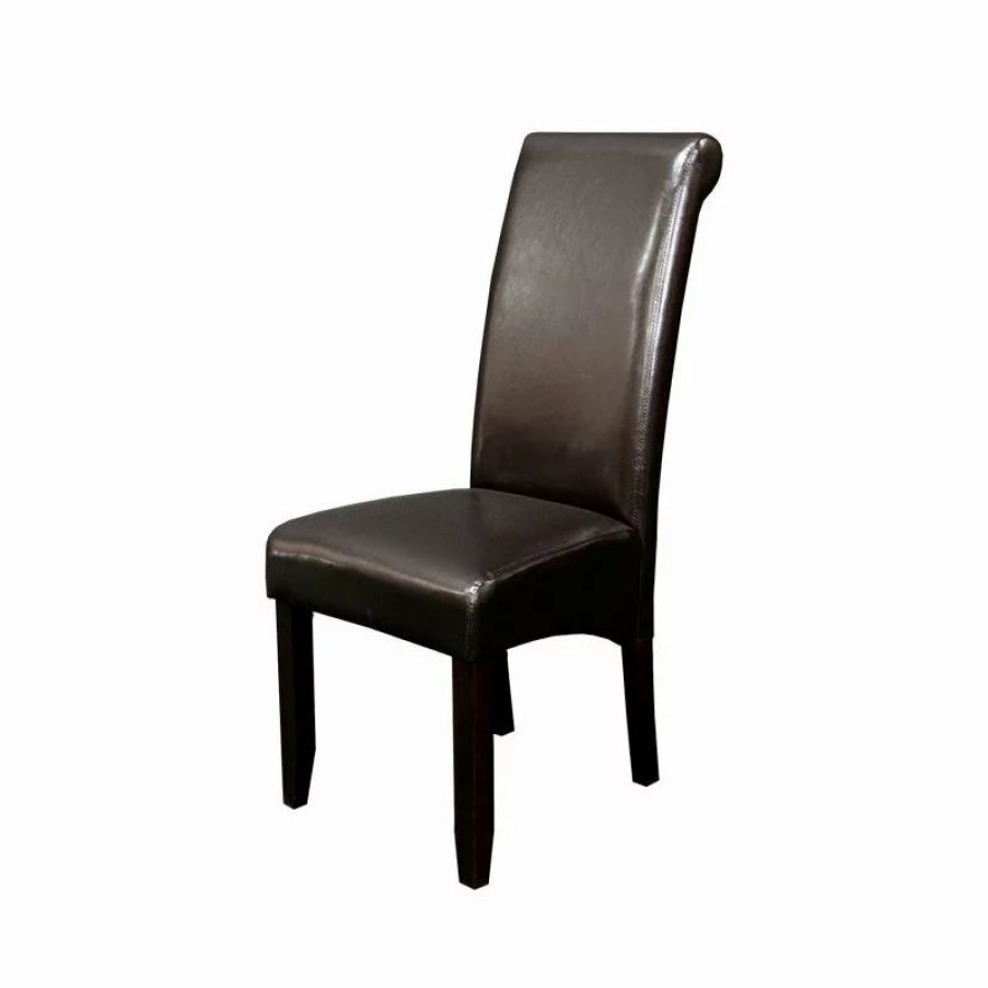 Chairs * | Monsoon Pacific Milan Faux Leather Blue Dining Chairs, Set Of 2, Dark Brown