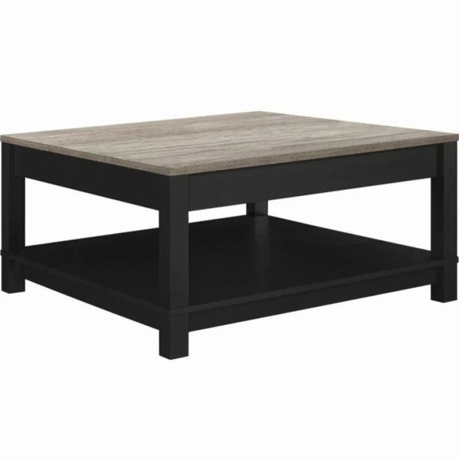 Coffee & Accent Tables * | Ameriwood Home Altra Furniture Carver Square Coffee Table In Black And Sonoma Oak