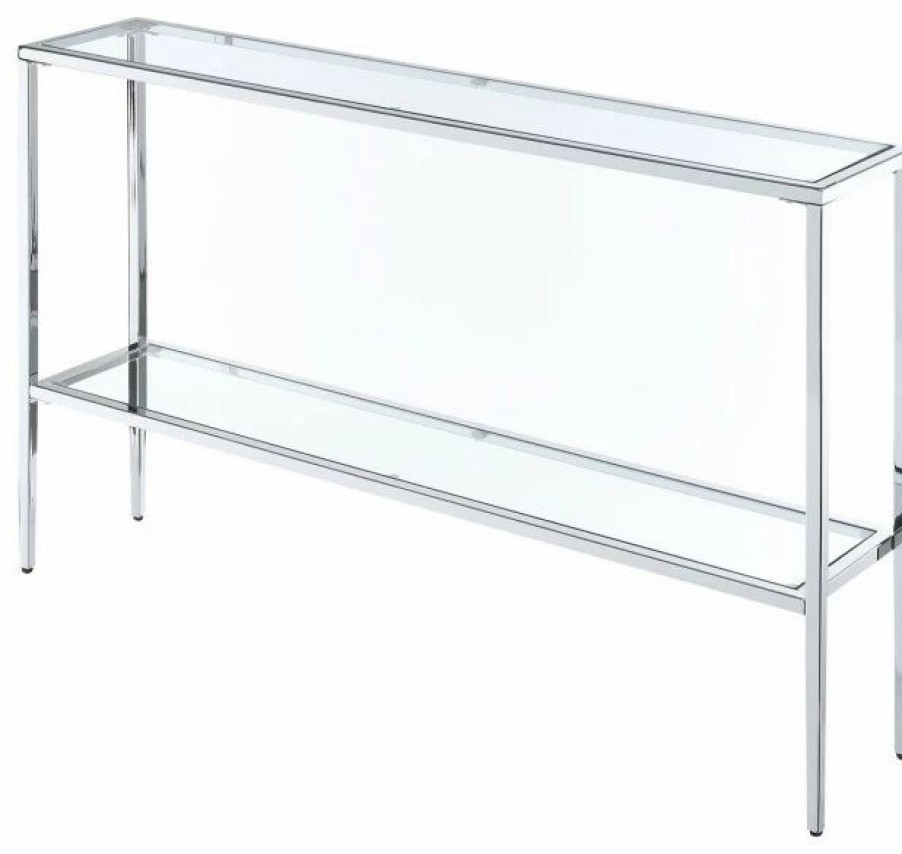 Console Tables * | Convenience Concepts Nadia Chrome Console Table With Shelf