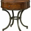 Coffee & Accent Tables * | Hammary Furniture Hammary Barrow Round End Table With Mahogany Top And Metal Base