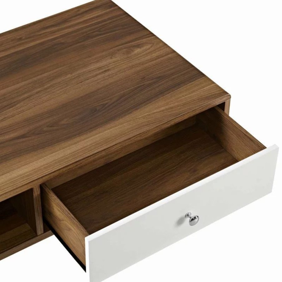Coffee & Accent Tables * | Lexmod Transmit Coffee Table, Walnut White