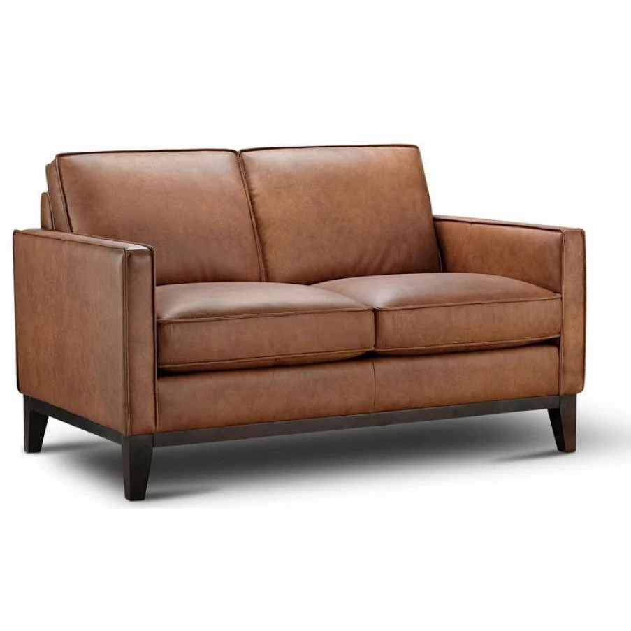 Sofas & Sectionals * | Hello Sofa Home Pimlico 100% Top Grain Leather Loveseat