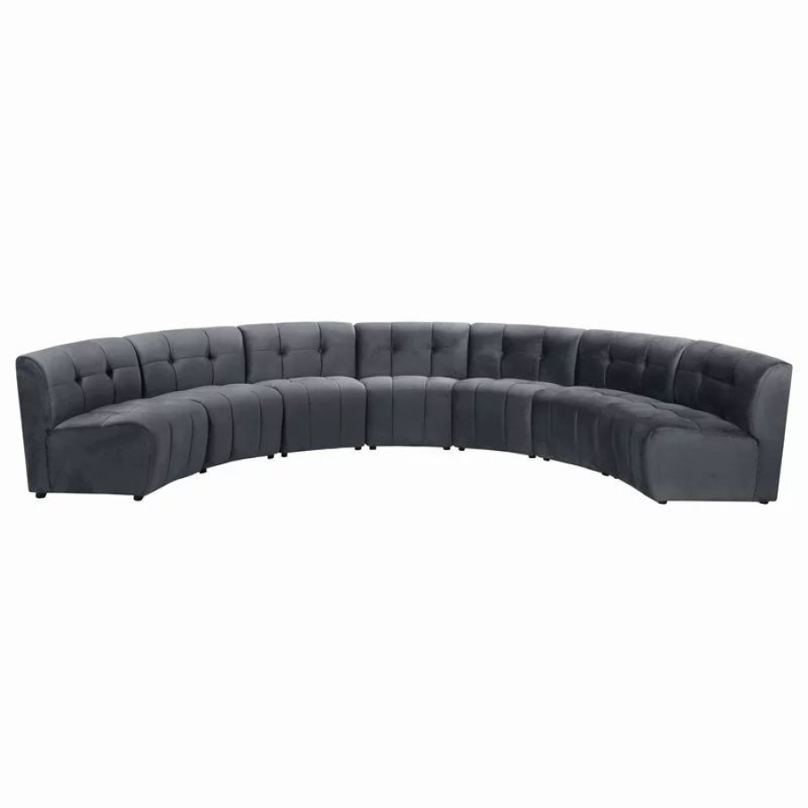 Sofas & Sectionals * | Meridian Furniture Limitless Modular Velvet 7-Piece Sectional, Gray