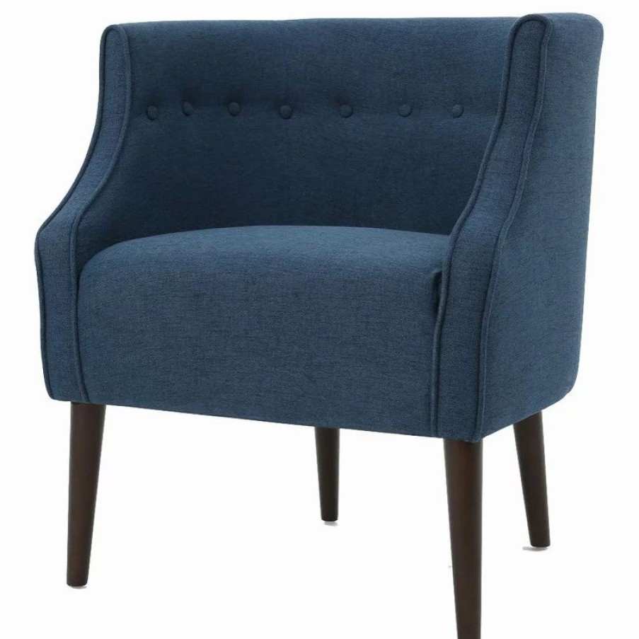 Chairs * | Gdfstudio Gdf Studio Davidson Tub Design Upholstered Accent Chair, Navy Blue