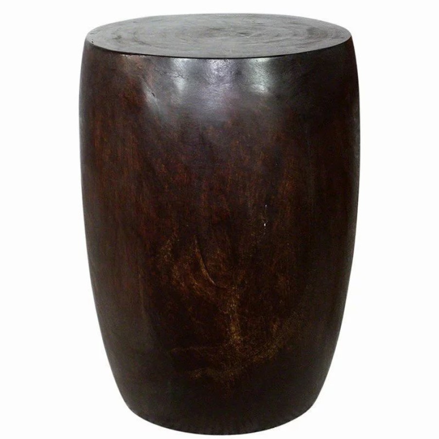 Coffee & Accent Tables * | Strata Furniture 20 15 Traditional Monkey Pod Wood Merlot End Table In Walnut