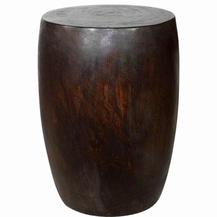 Coffee & Accent Tables * | Strata Furniture 20 15 Traditional Monkey Pod Wood Merlot End Table In Walnut