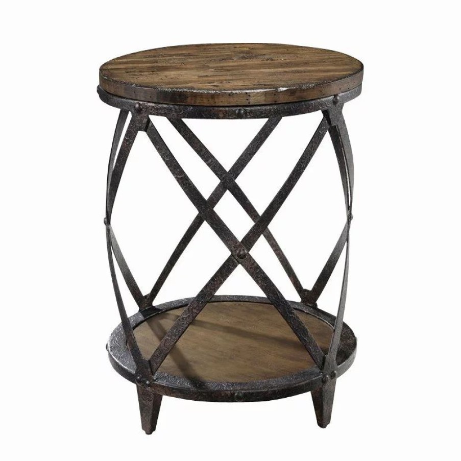 Coffee & Accent Tables * | Magnussen Home Furnishings Magnussen Pinebrook Round Accent Table In Distressed Pine