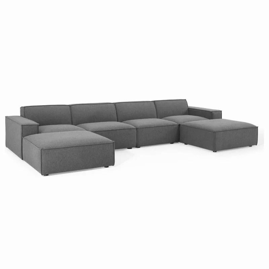 Sofas & Sectionals * | Lexmod Restore 6-Piece Sectional Sofa, Charcoal