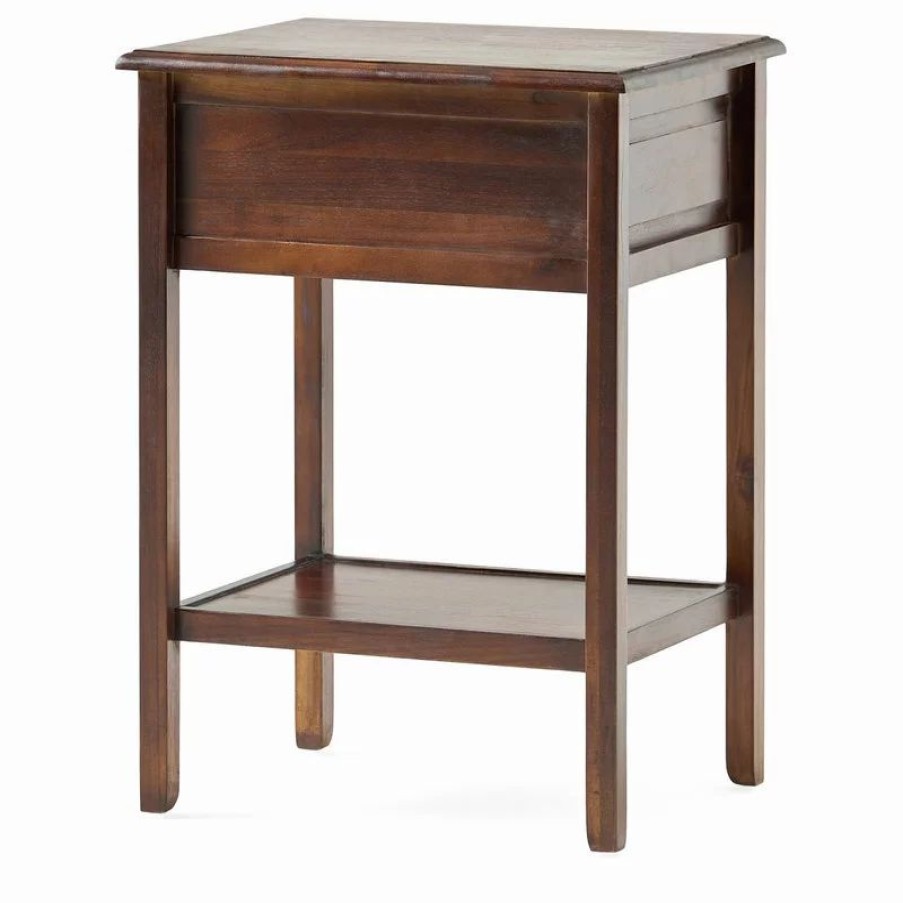 Coffee & Accent Tables * | Gdfstudio Gdf Studio Noah Wood Top Drawer Accent Table, Brown Mahogany
