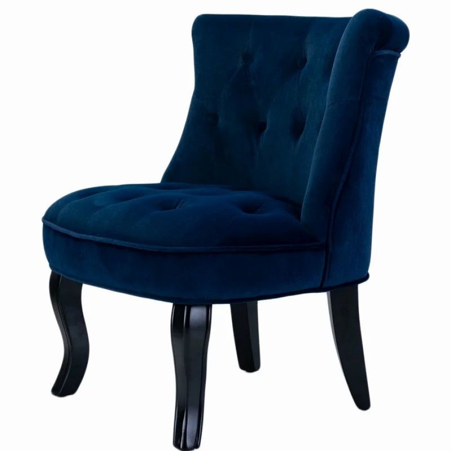 Chairs * | Karat Home Jane Accent Chair, Navy