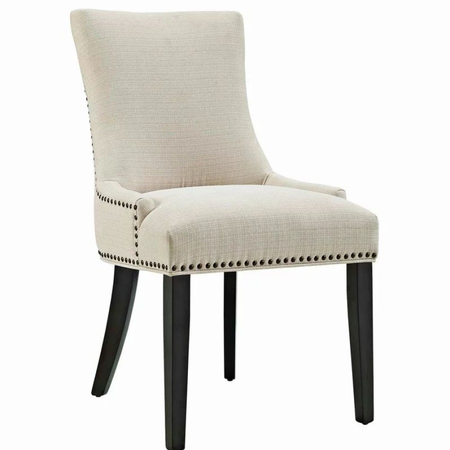 Chairs * | Lexmod Marquis Upholstered Fabric Dining Chair, Beige