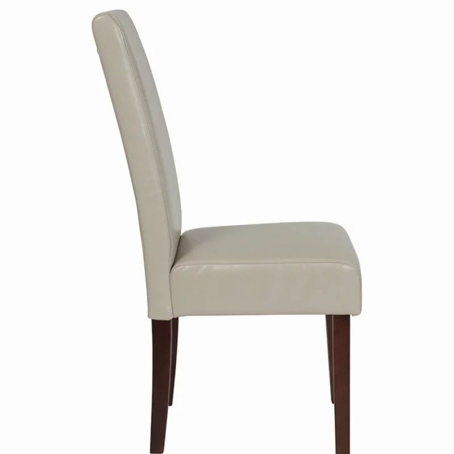 Chairs * | Flash Furniture Greenwich Series Beige Leather Parsons Chair