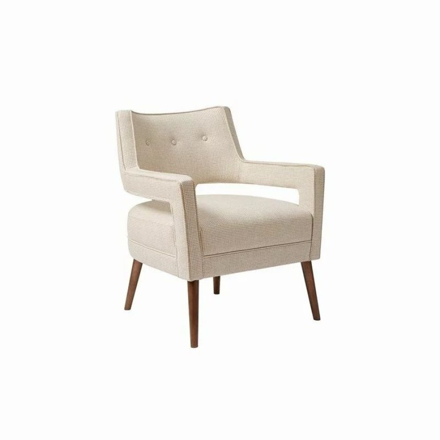 Chairs * | Olliix Madison Park Palmer Open Arm Chic Arm Chair, Cream