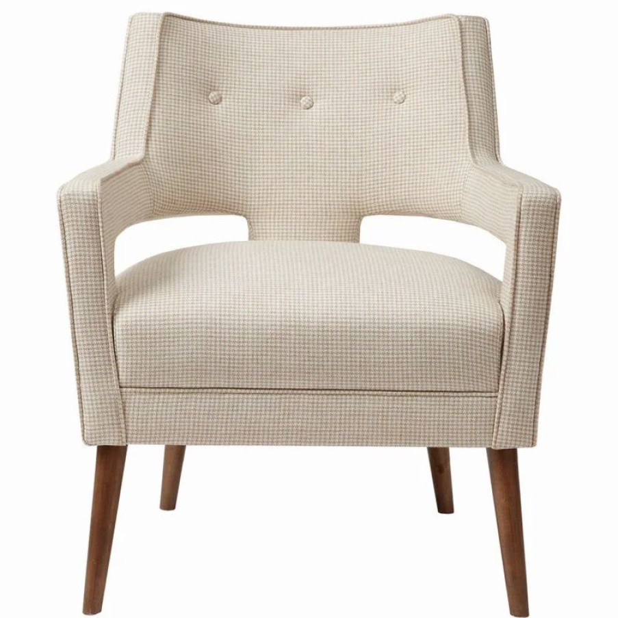 Chairs * | Olliix Madison Park Palmer Open Arm Chic Arm Chair, Cream