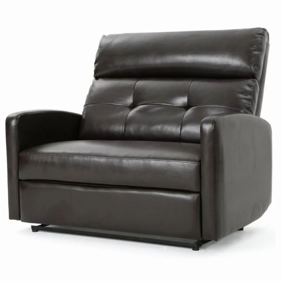 Sofas & Sectionals * | Gdfstudio Gdf Studio Hana Soft Brown Leather 2 Seat Recliner