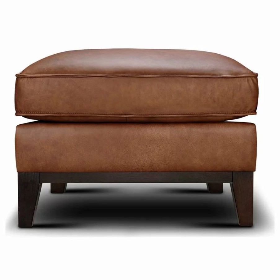 Footstools & Ottomans * | Hello Sofa Home Pimlico 100% Top Grain Leather Ottoman