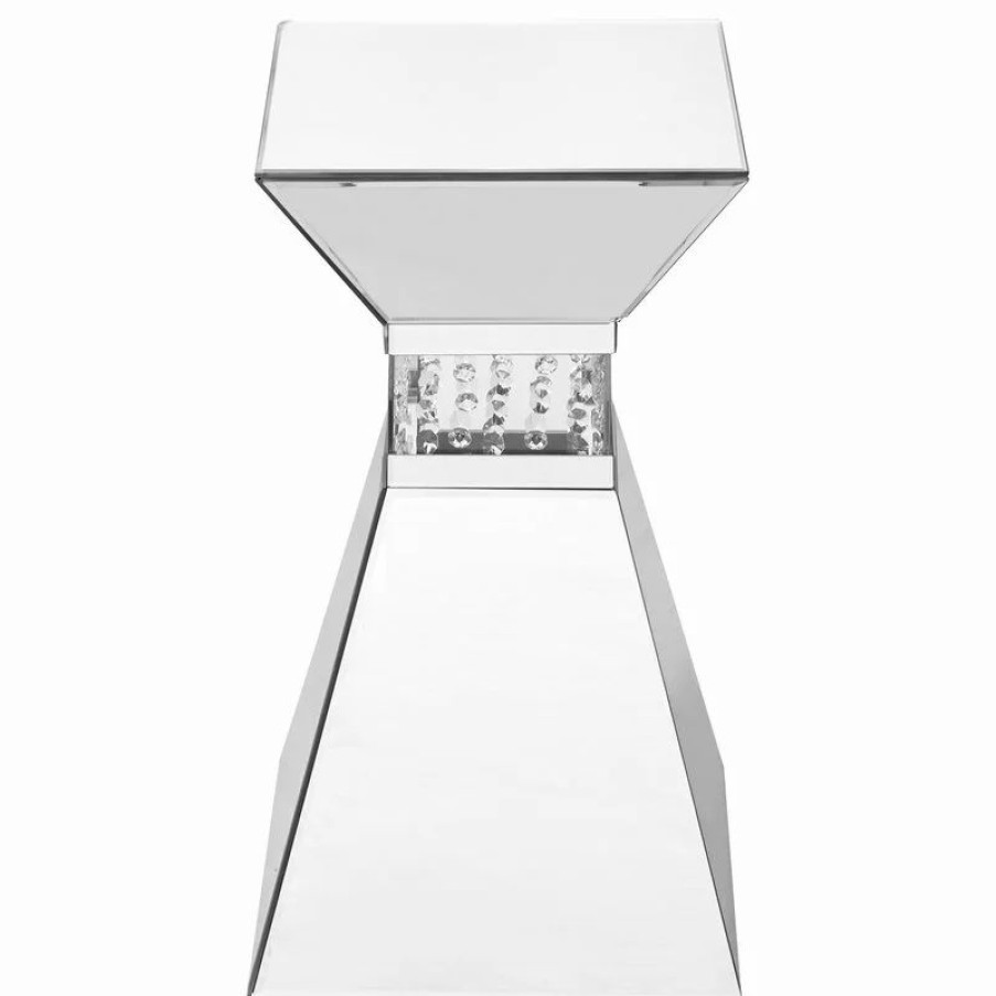 Coffee & Accent Tables * | Elegant Furniture & Lighting 12 Crystal End Table, Clear Mirror Finish