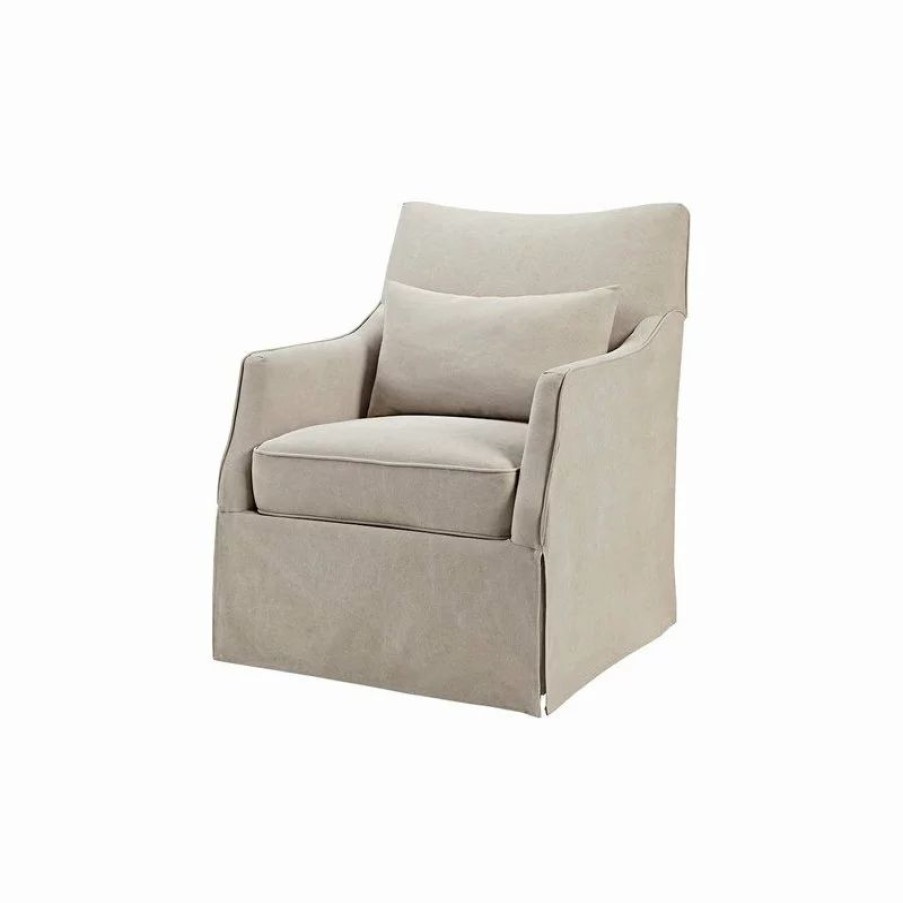 Chairs * | Olliix Martha Stewart Farm House Skirted Swivel Chair With Beige Finish Mt103-0008