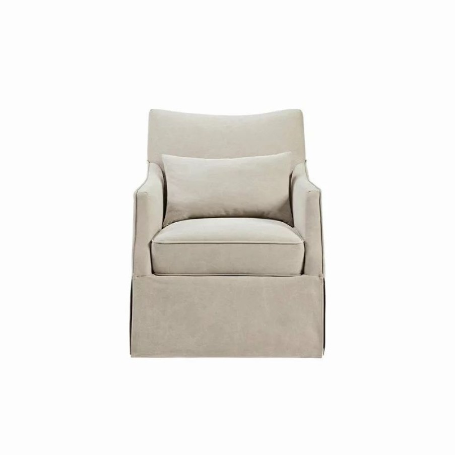 Chairs * | Olliix Martha Stewart Farm House Skirted Swivel Chair With Beige Finish Mt103-0008
