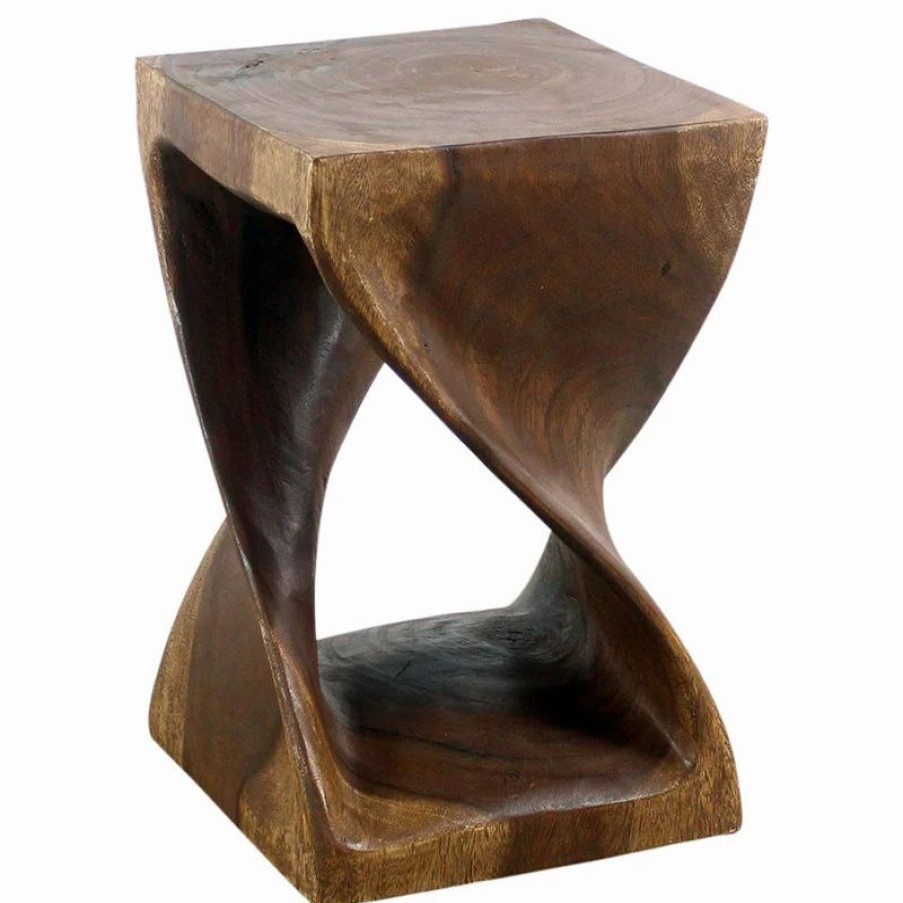 Coffee & Accent Tables * | Kammika Import Export Co., Ltd (Thailand) Haussmann Original Wood Twist Stool 12 X 12 X 18 In High Walnut Oil