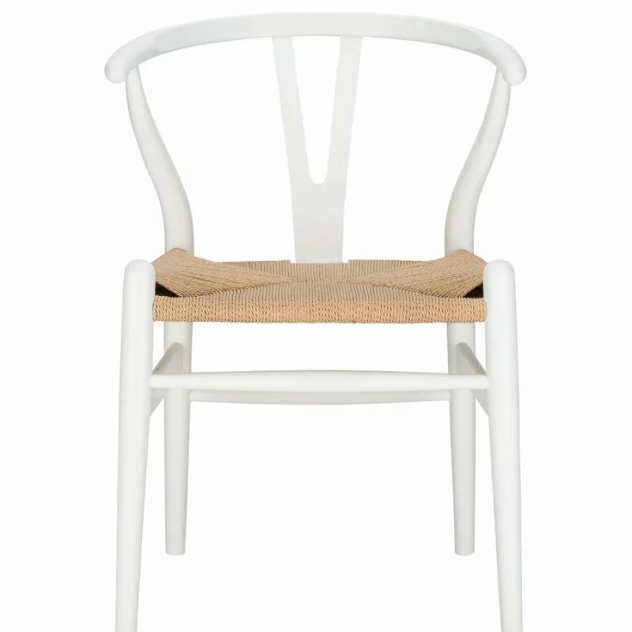 Chairs * | Mod The Sawyer Dining Chair, White, Wood And Rope