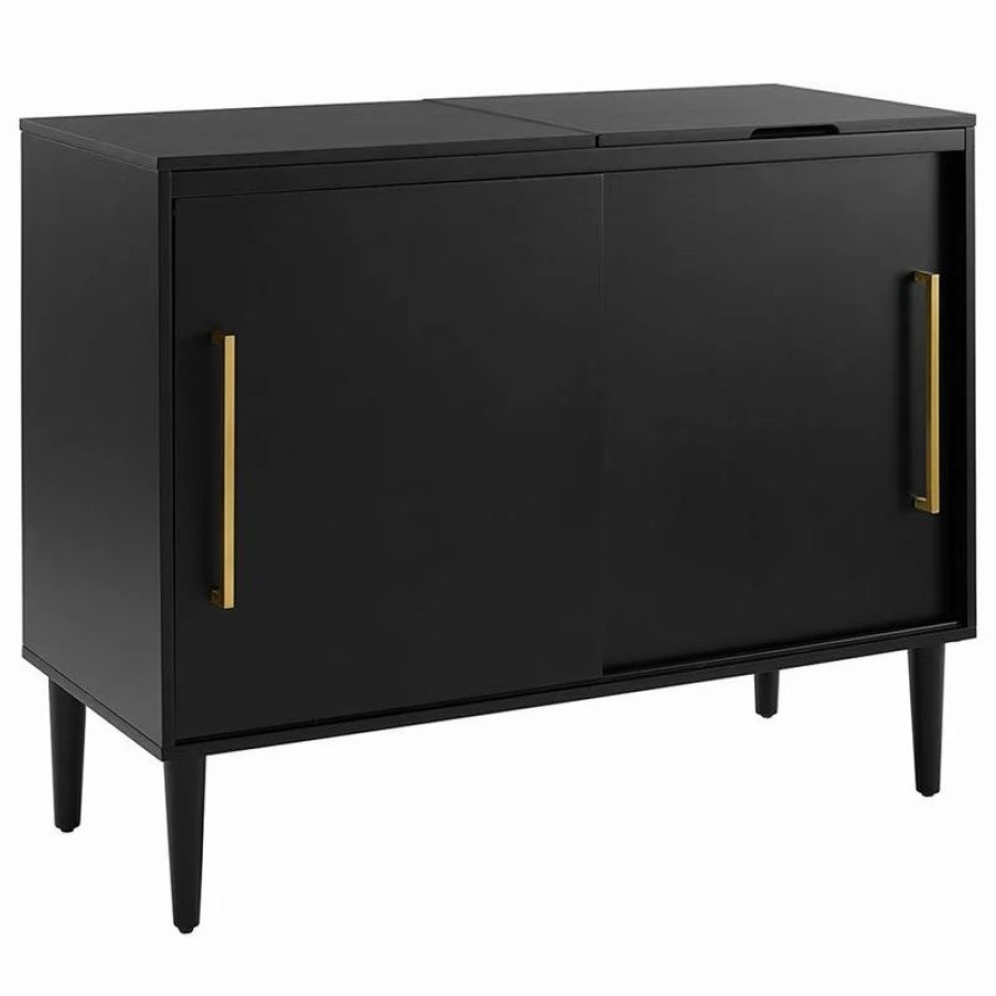 Console Tables * | Crosley Everett Media Console Table In Matte Black