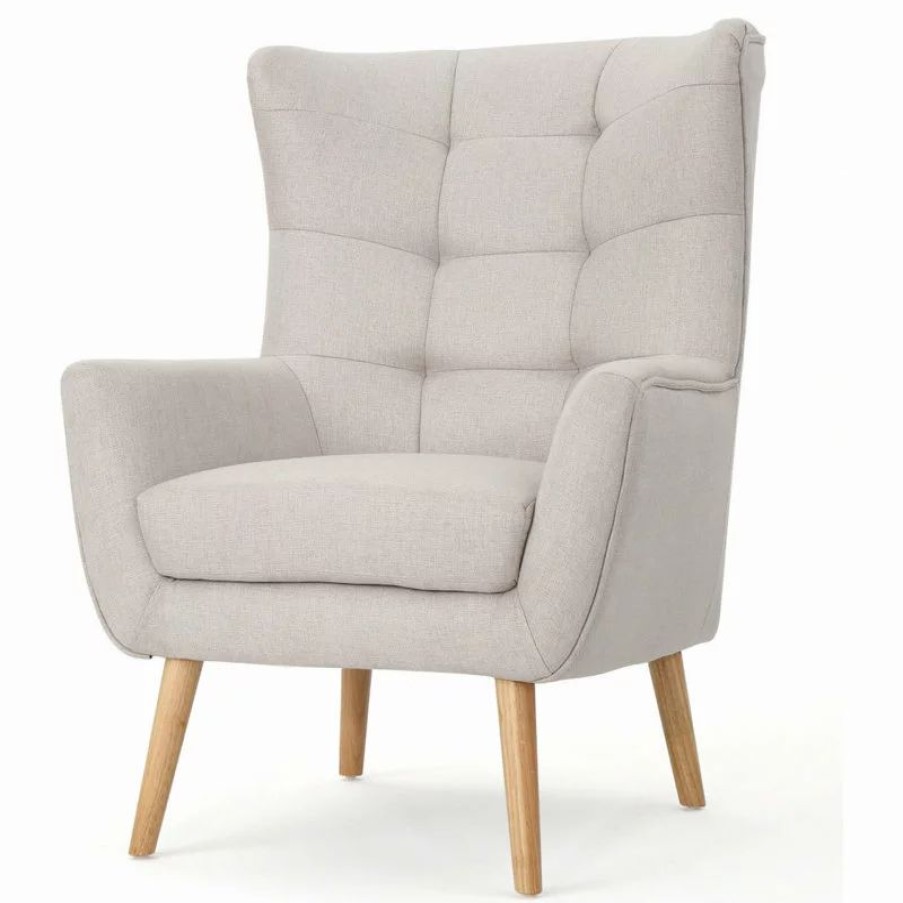 Chairs * | Gdfstudio Gdf Studio Temescal Mid Century Modern Dark Teal Fabric Club Chair, Wheat