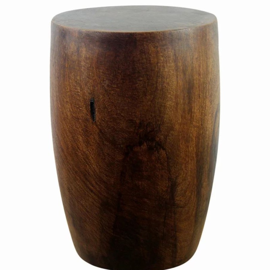 Coffee & Accent Tables * | Kammika Import Export Co., Ltd (Thailand) Haussmann Mango Wood Merlot End Table 15 In D X 20 In High Mocha Oil