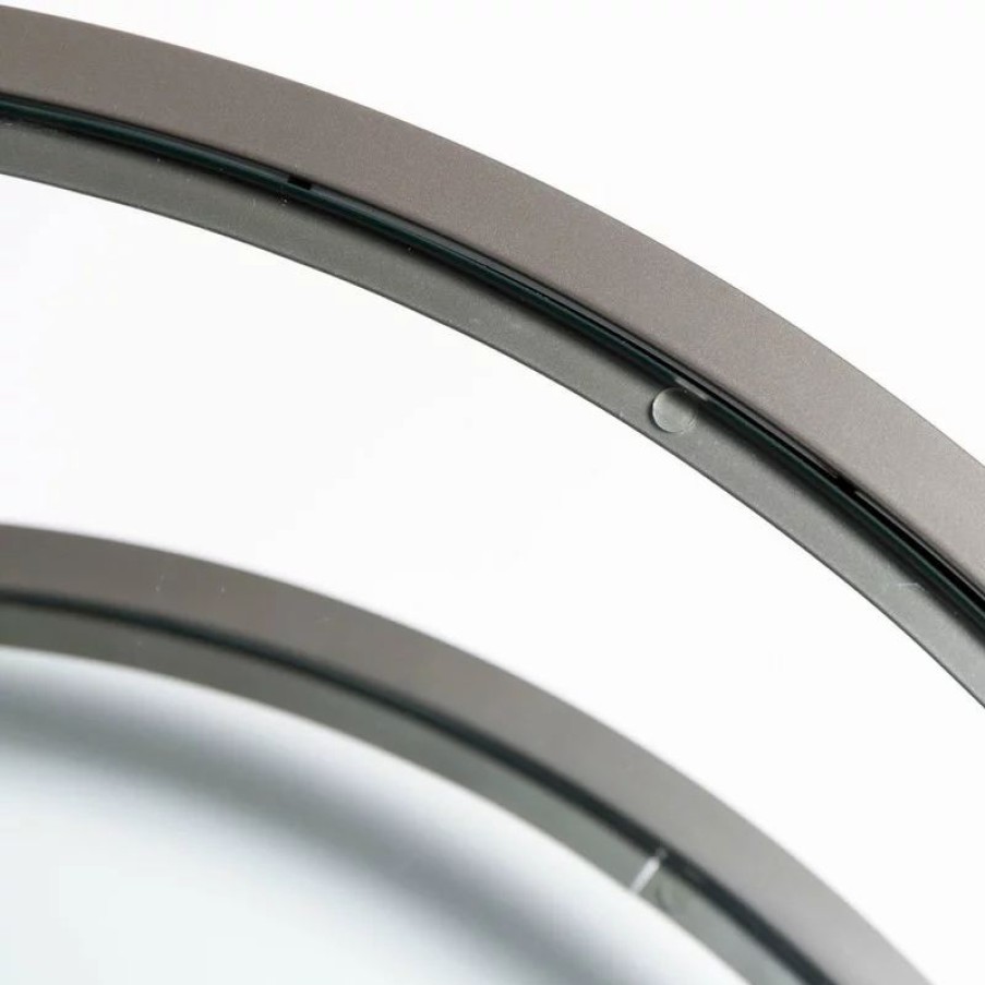 Coffee & Accent Tables * | Studio Designs Camber Round Coffee Table Pewter And Clear Glass
