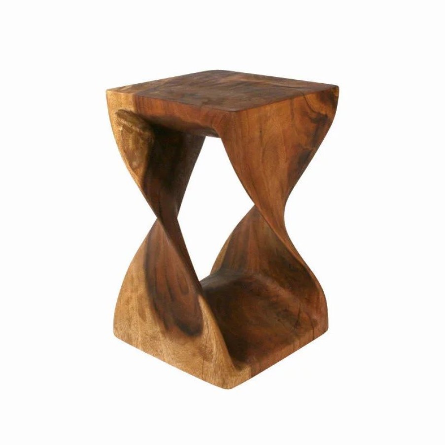 Coffee & Accent Tables * | Strata Furniture Wooden Twist Table, Black Walnut, 12 X20