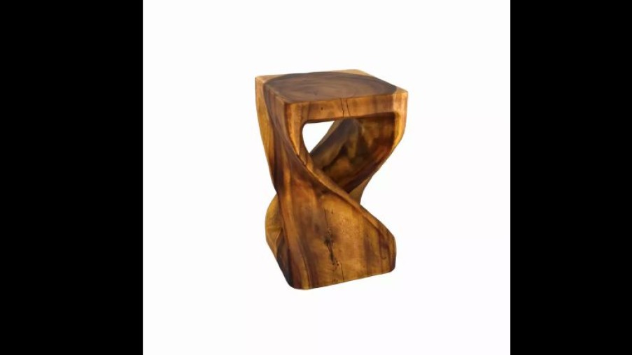 Coffee & Accent Tables * | Strata Furniture Wooden Twist Table, Black Walnut, 12 X20