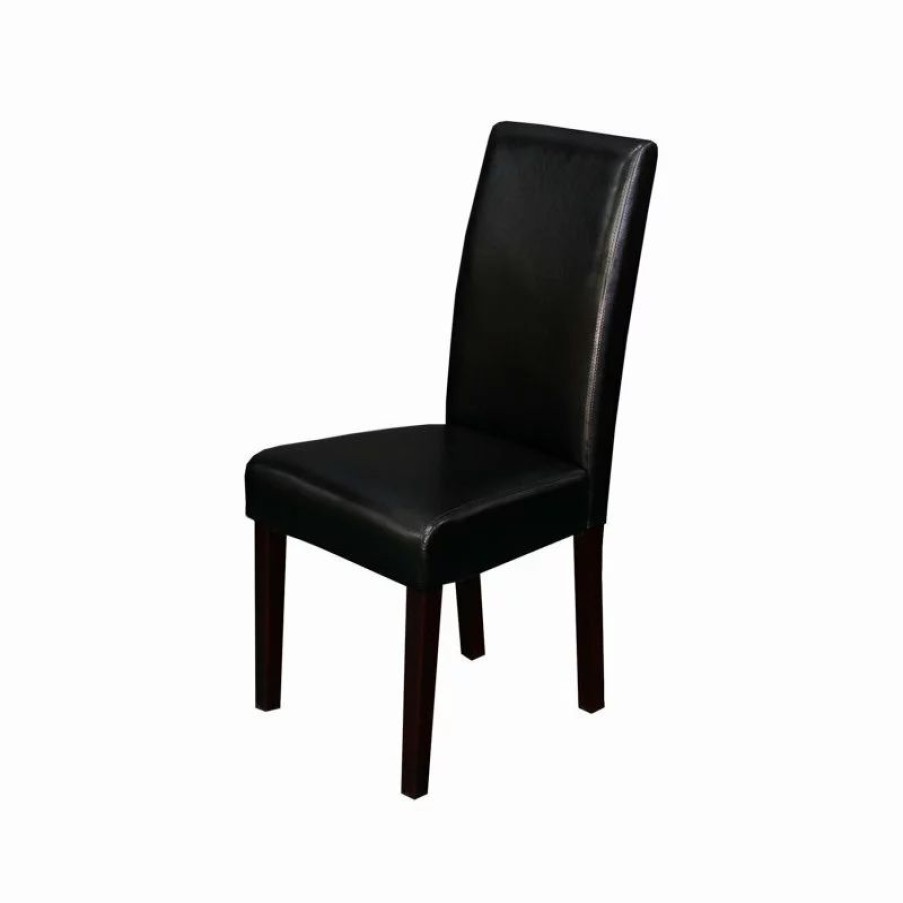 Chairs * | Monsoon Pacific Villa Faux Leather Black Dining Chairs, Set Of 2