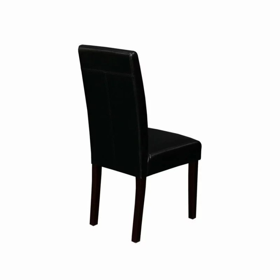 Chairs * | Monsoon Pacific Villa Faux Leather Black Dining Chairs, Set Of 2