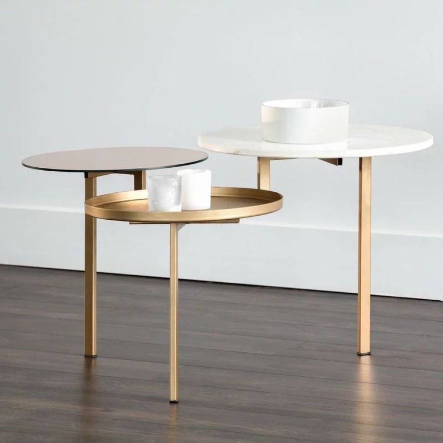 Coffee & Accent Tables * | Sunpan Modern Home Diesel Coffee Table, Gold/Rose