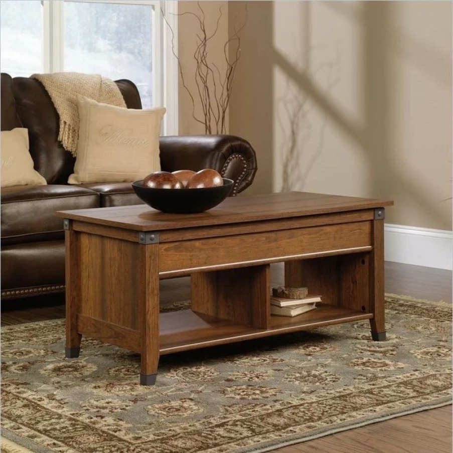 Coffee & Accent Tables * | Sauder Carson Forge Lift-Top Wood And Metal Coffee Table In Washington Cherry