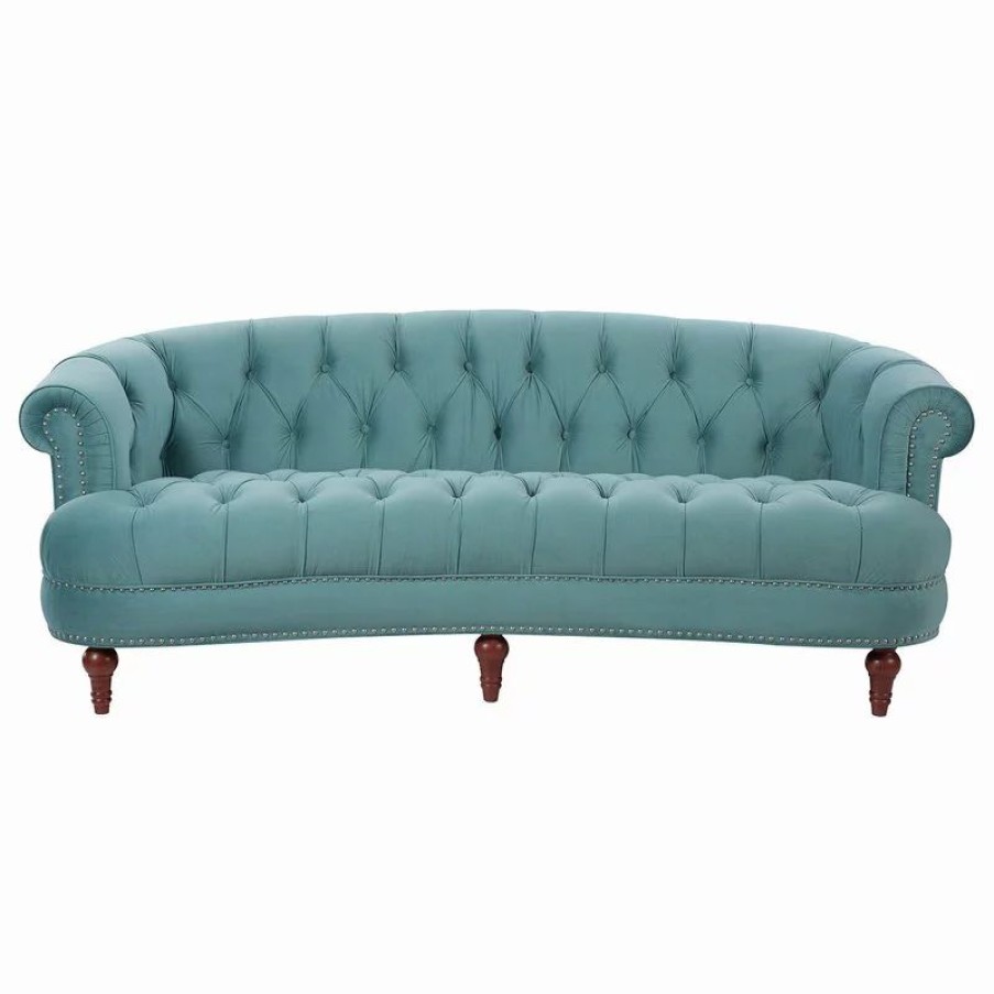 Sofas & Sectionals * | Jennifer Taylor Home La Rosa Victorian Chesterfield Tufted Sofa, Arctic Blue Velvet