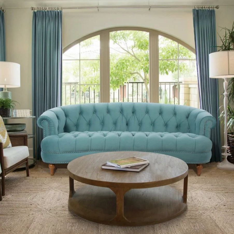 Sofas & Sectionals * | Jennifer Taylor Home La Rosa Victorian Chesterfield Tufted Sofa, Arctic Blue Velvet