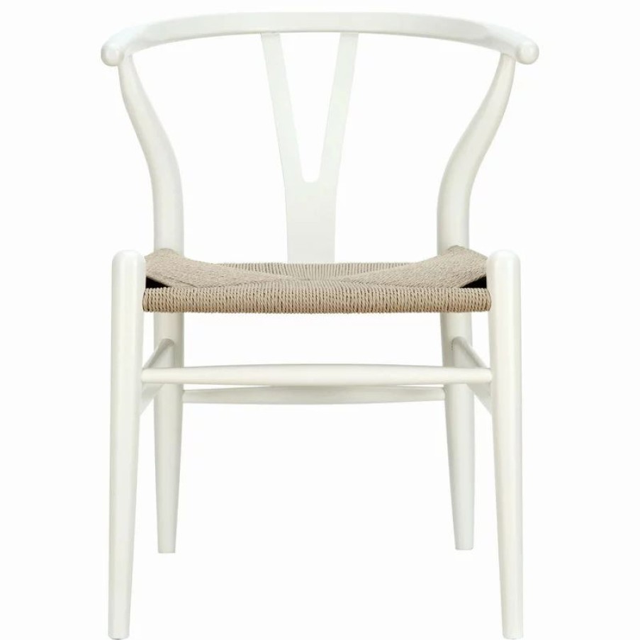 Chairs * | Lexmod Amish Dining Wood Armchair, White