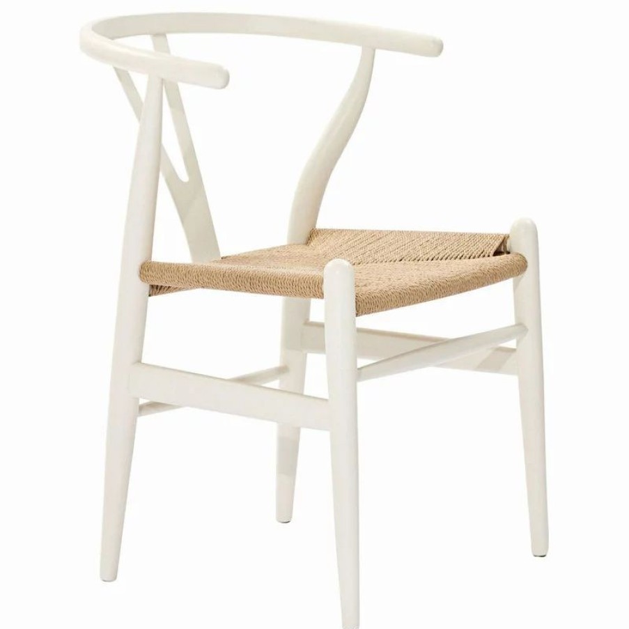 Chairs * | Lexmod Amish Dining Wood Armchair, White