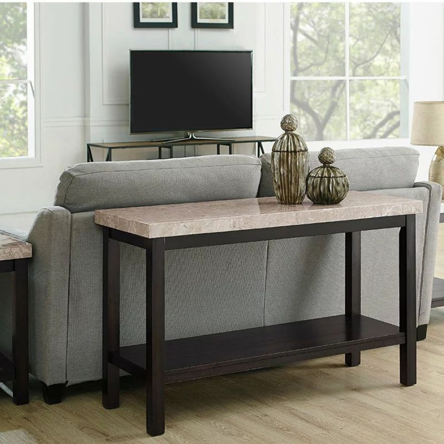 Console Tables * | Picket House Furnishings Caleb Sofa Table W/ Marble Top