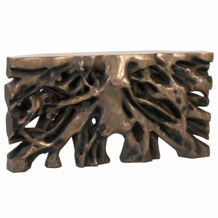 Console Tables * | Phillips Collection Square Root Console Table, Antique Bronze