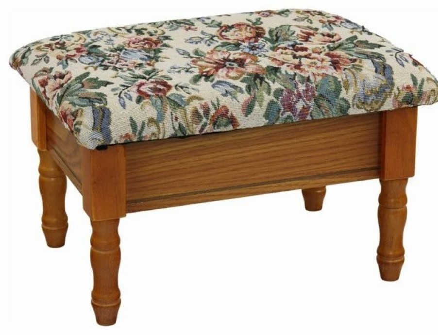 Footstools & Ottomans * | Megahome Footstool With Storage, Oak