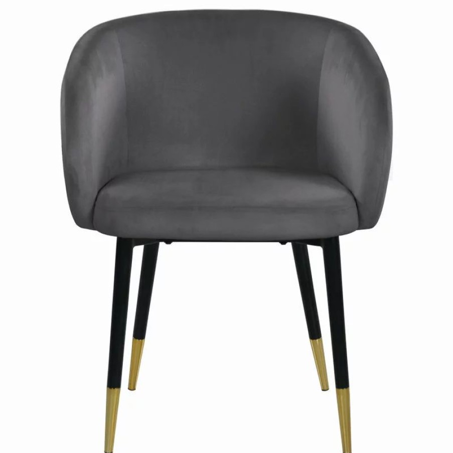 Chairs * | Mod The Soho Dining Chair, Gray, Velvet