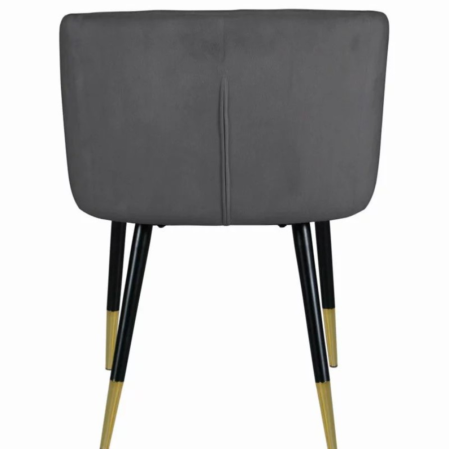 Chairs * | Mod The Soho Dining Chair, Gray, Velvet